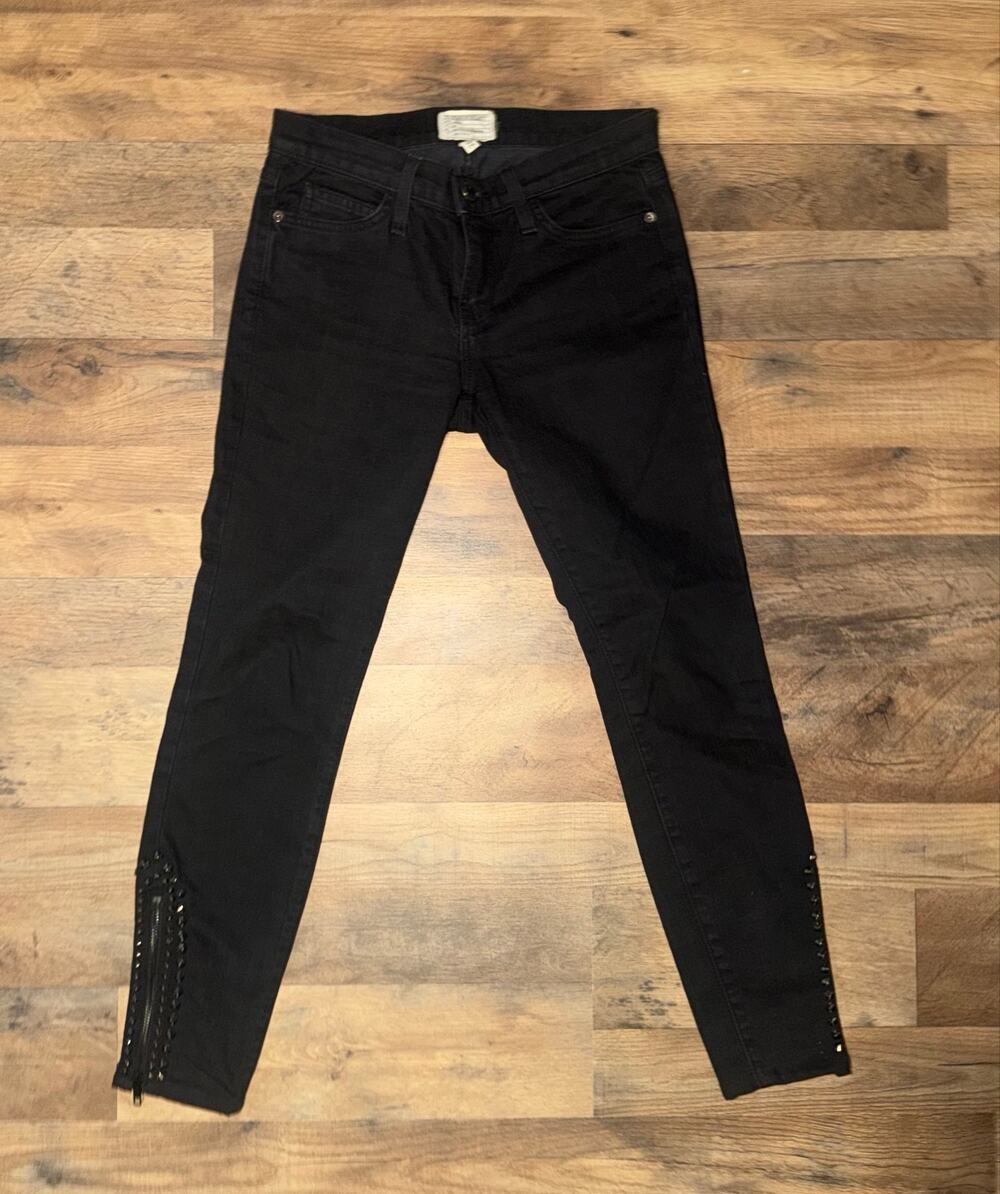 Current\Elliott women’s black ankle studs zippers jeans